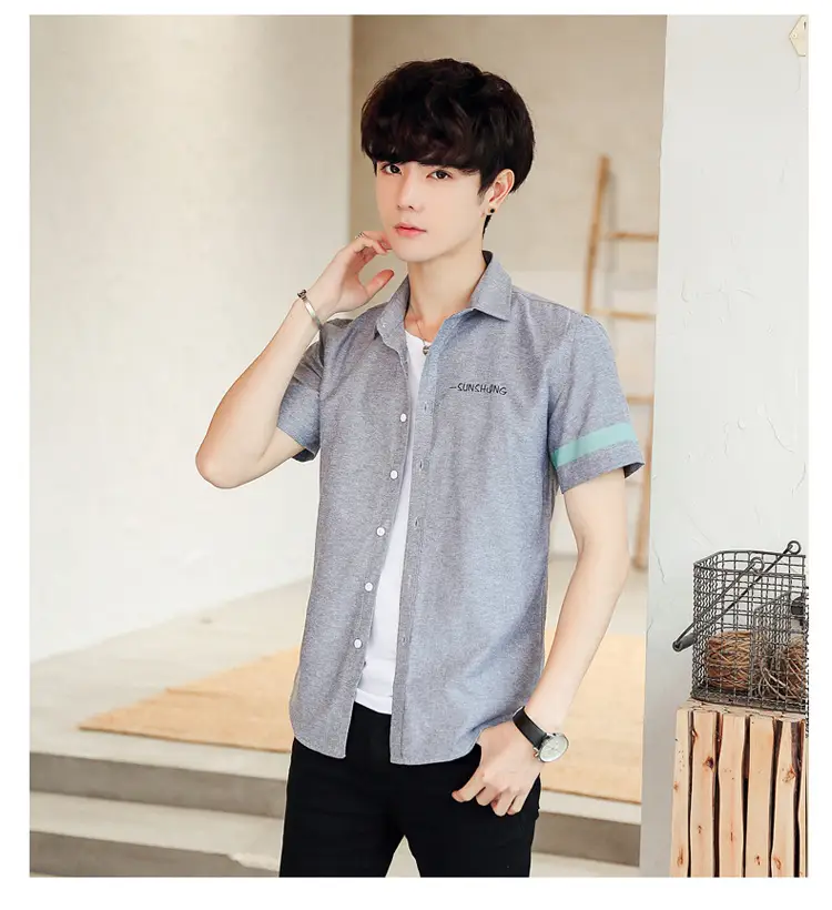 Men's White Short Sleeve Polo Shirt with Green Trim — feature 35