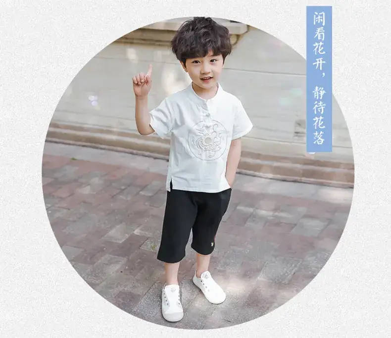 Children Hanfu Summer Suit Blue 2025 Tang Style — feature 12