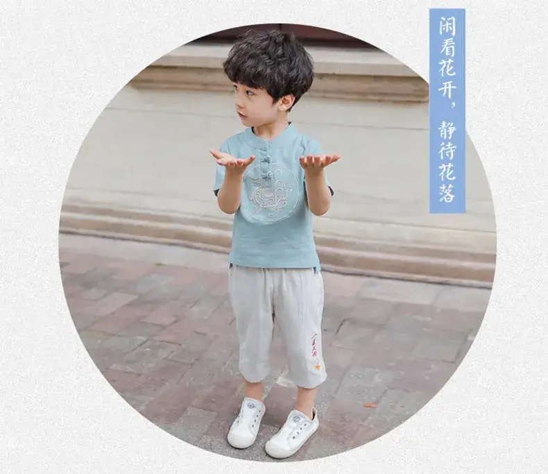 Children Hanfu Summer Suit Blue 2025 Tang Style — feature 18