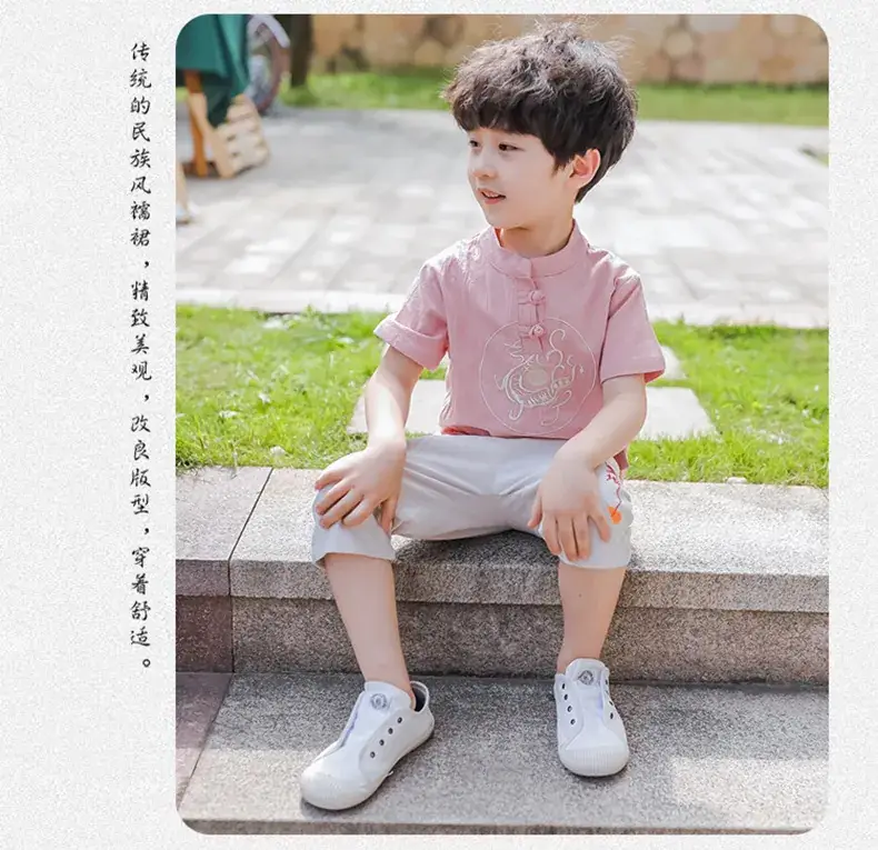 Children Hanfu Summer Suit Blue 2025 Tang Style — feature 20