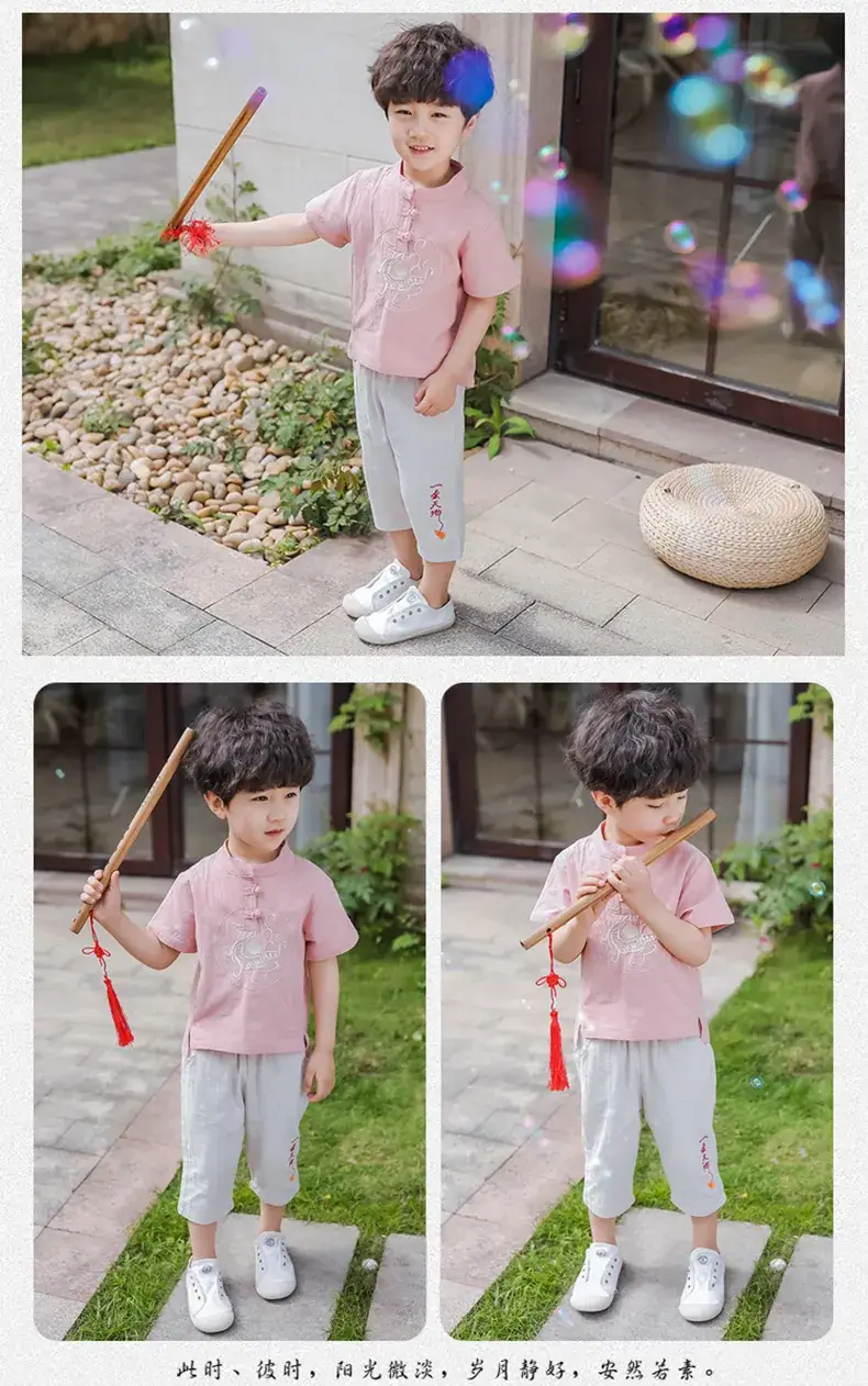 Children Hanfu Summer Suit Blue 2025 Tang Style — feature 21