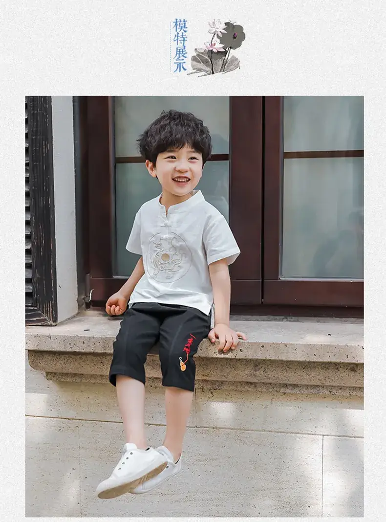 Children Hanfu Summer Suit Blue 2025 Tang Style — feature 7