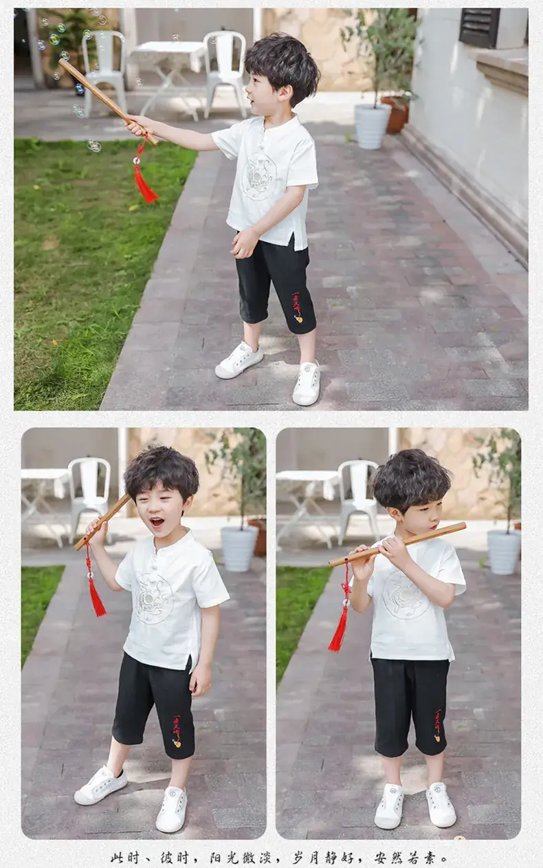 Children Hanfu Summer Suit Blue 2025 Tang Style — feature 9