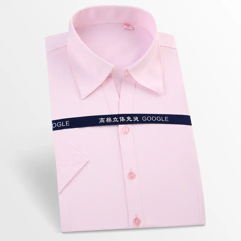 Women Slim Fit White Striped Office Shirt Short Sleeve - Image 12