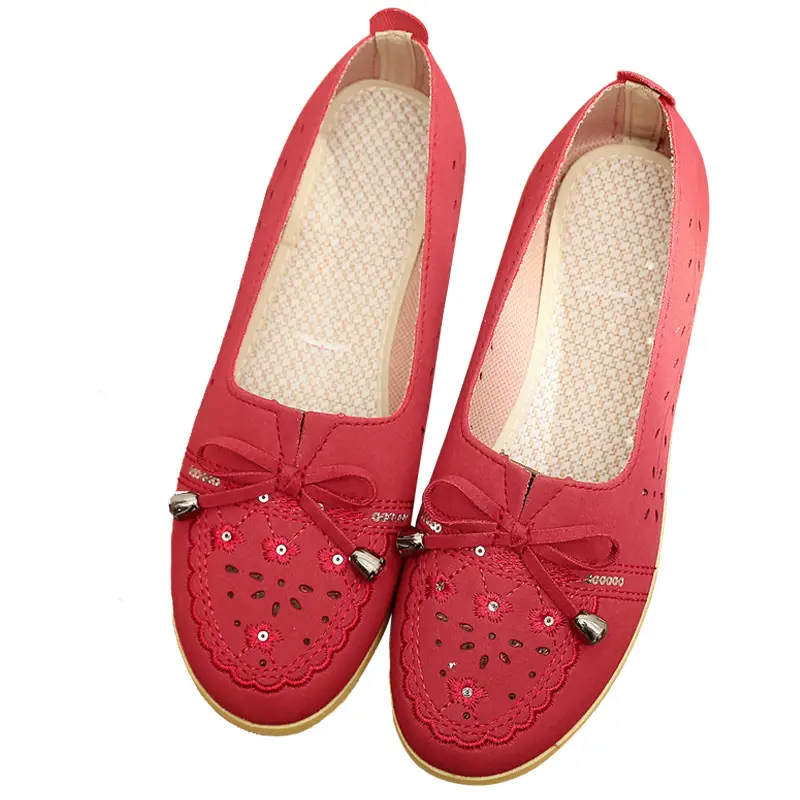 Women's Old Beijing Cloth Shoes Women's Breathable Leather Breathable Shallow Mum Shoes for the Elderly with Soft Sole Casual Non-slip Slip-on - Image 8