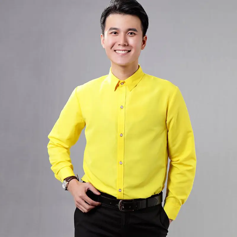 Men's Pink Solid Color Long Sleeve Studio Shirt 2023 - Image 23