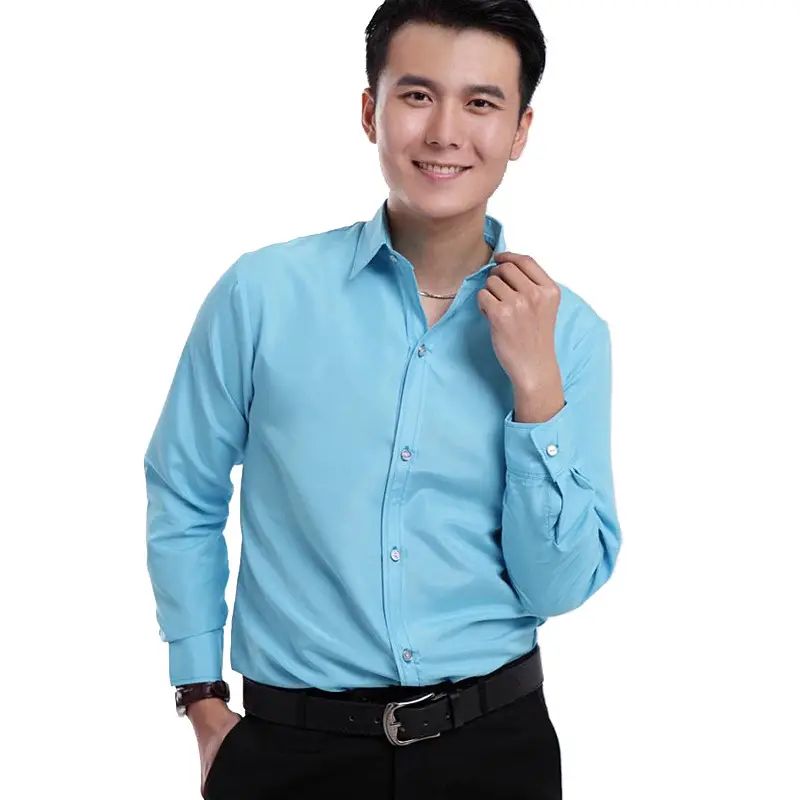 Men's Pink Solid Color Long Sleeve Studio Shirt 2023 - Image 19