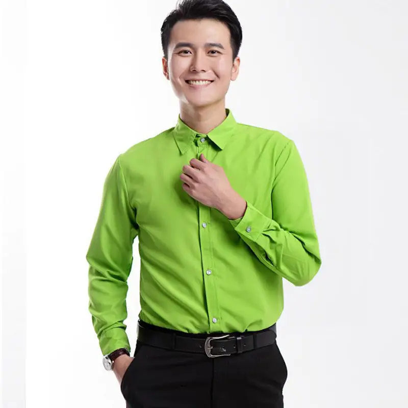 Men's Pink Solid Color Long Sleeve Studio Shirt 2023 - Image 11