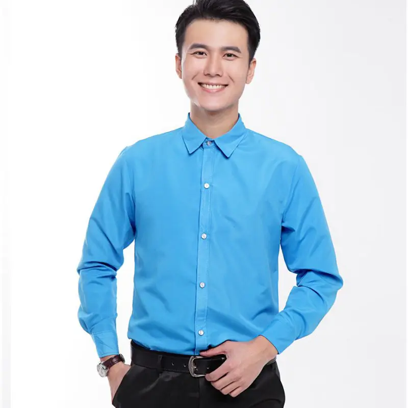 Men's Pink Solid Color Long Sleeve Studio Shirt 2023 - Image 13