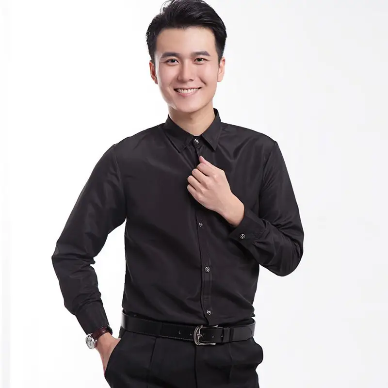 Men's Pink Solid Color Long Sleeve Studio Shirt 2023 - Image 2