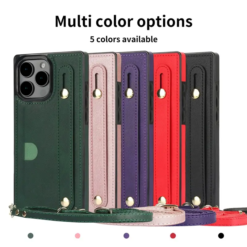 iPhone 16 Pro Max Crossbody Leather Case with Card Holder - Image 7