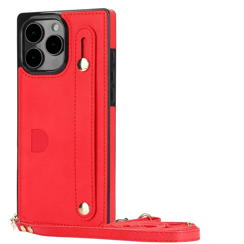 iPhone 16 Pro Max Crossbody Leather Case with Card Holder - Image 2