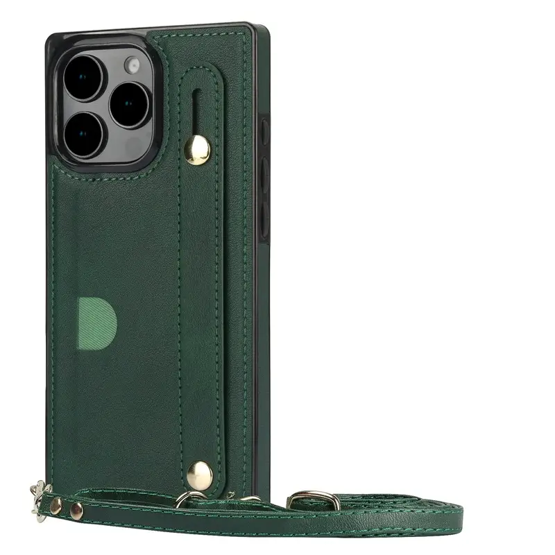 iPhone 16 Pro Max Crossbody Leather Case with Card Holder - Image 4