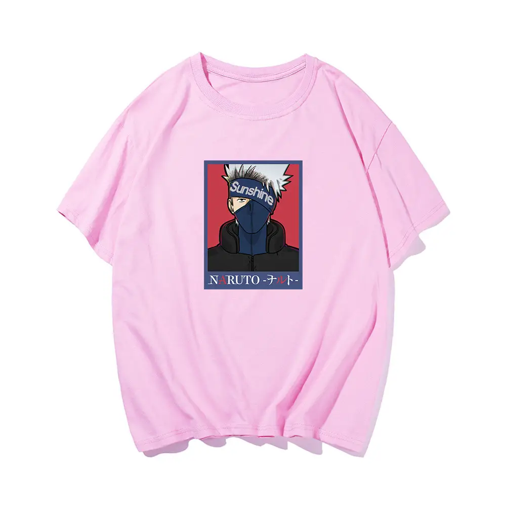Naruto Graphic T-Shirt Light Blue Red Men Women Summer