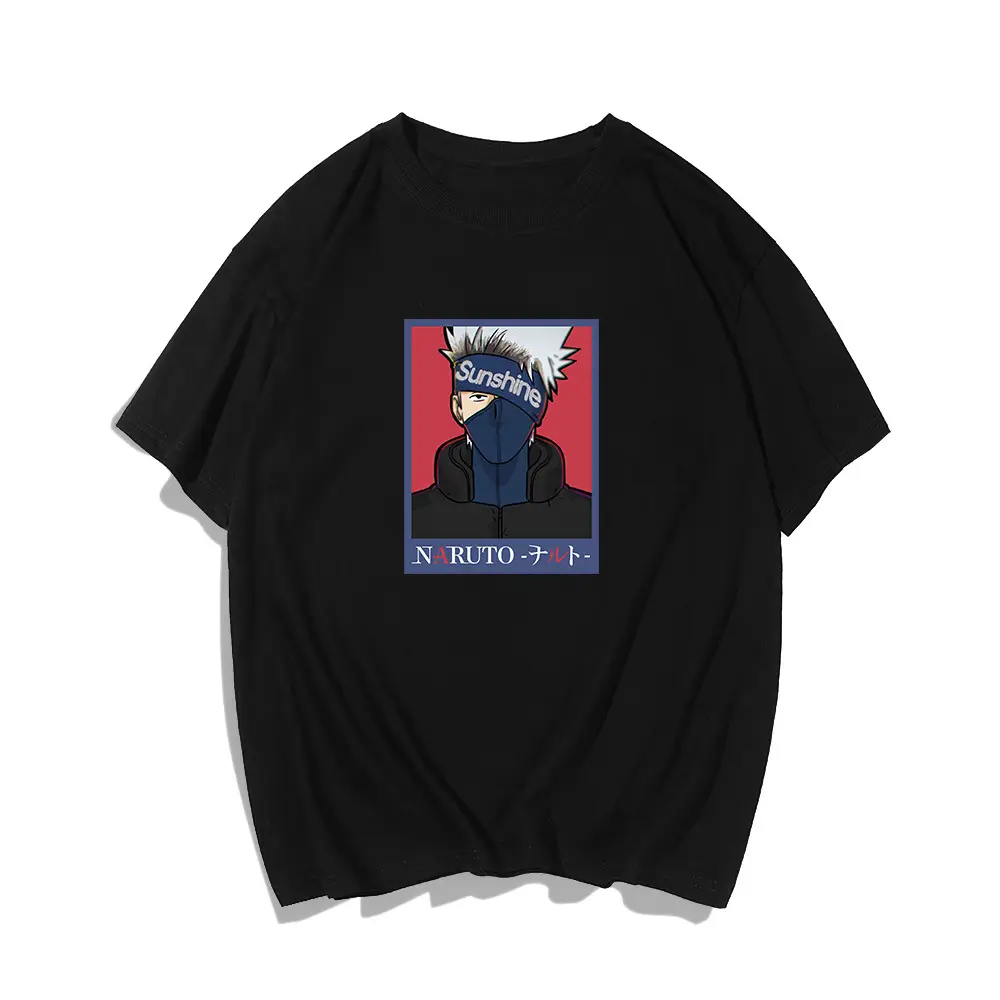 Naruto Graphic T-Shirt Light Blue Red Men Women Summer