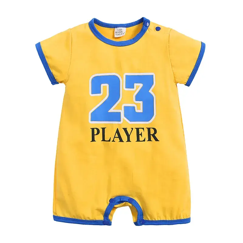 Baby Romper Set 2025 Digital Print 23 Player Green Pink Yellow - Image 3