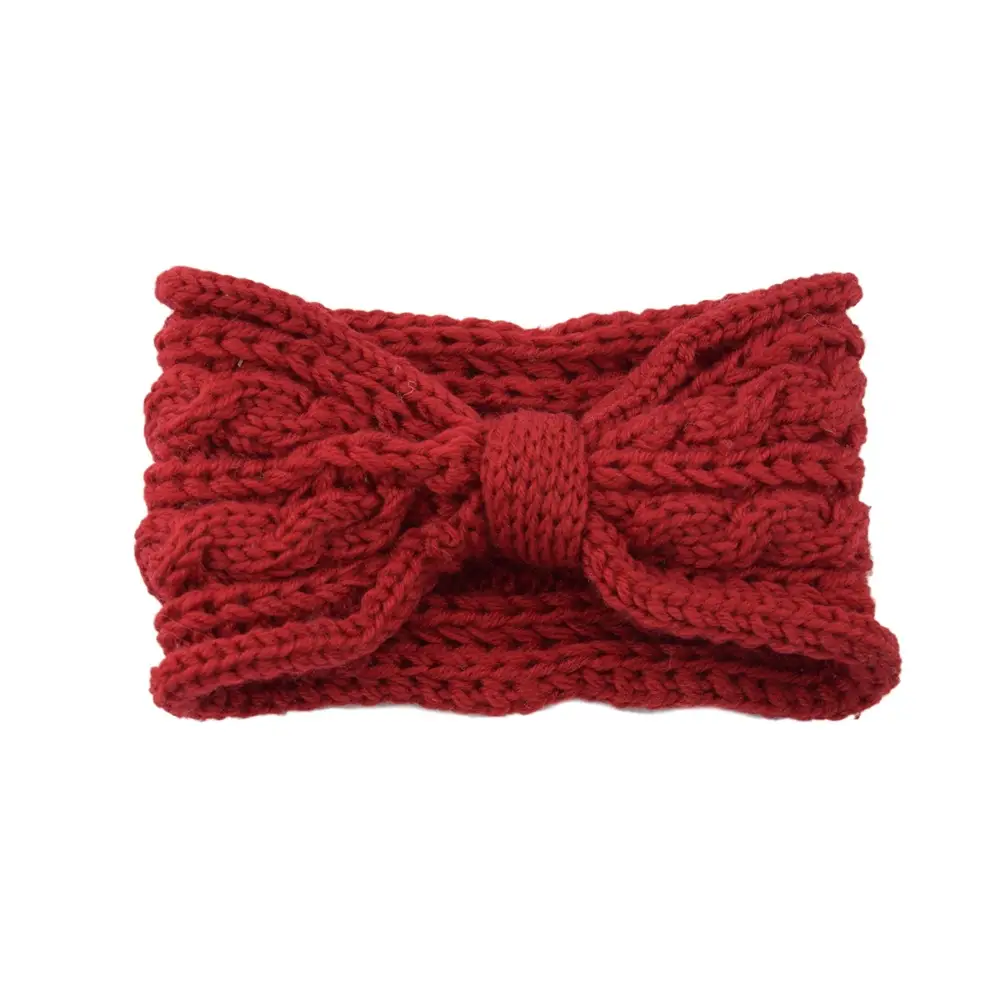 Maroon Wool Knitted Wide Brim Hair Band - Image 8