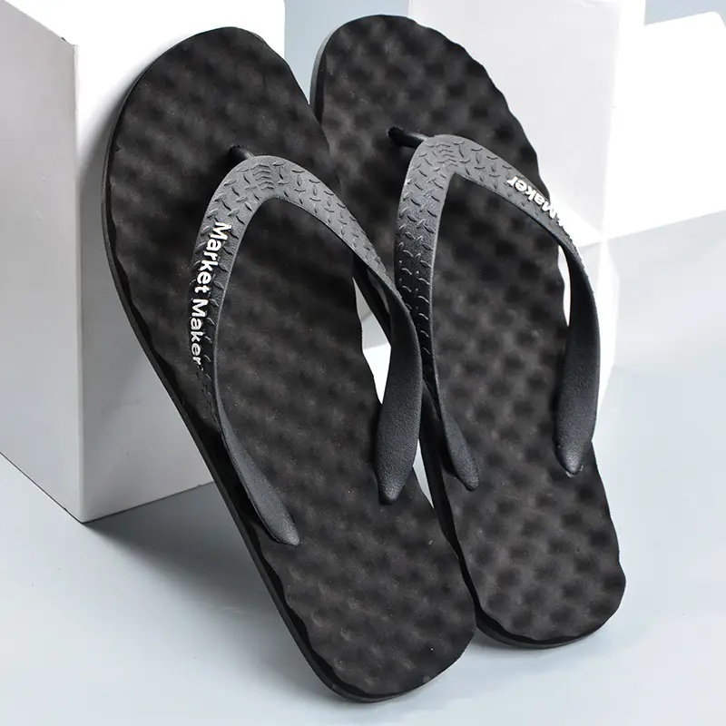 Men's Black PVC Cross-Border Flip Flops Waterproof Sports