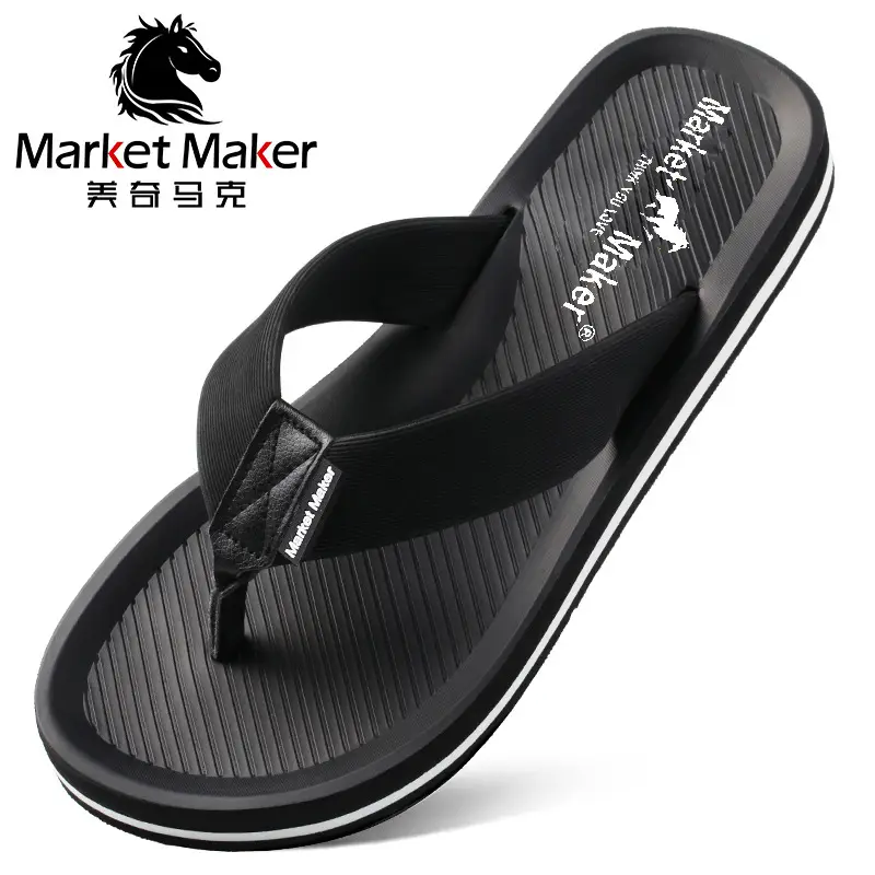 Men's Black PVC Cross-Border Flip Flops Waterproof Sports — feature 5