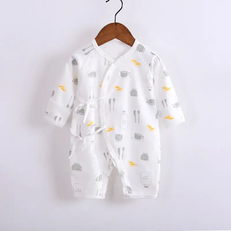 Baby Cotton Heart Print Long Sleeve Romper - Image 8