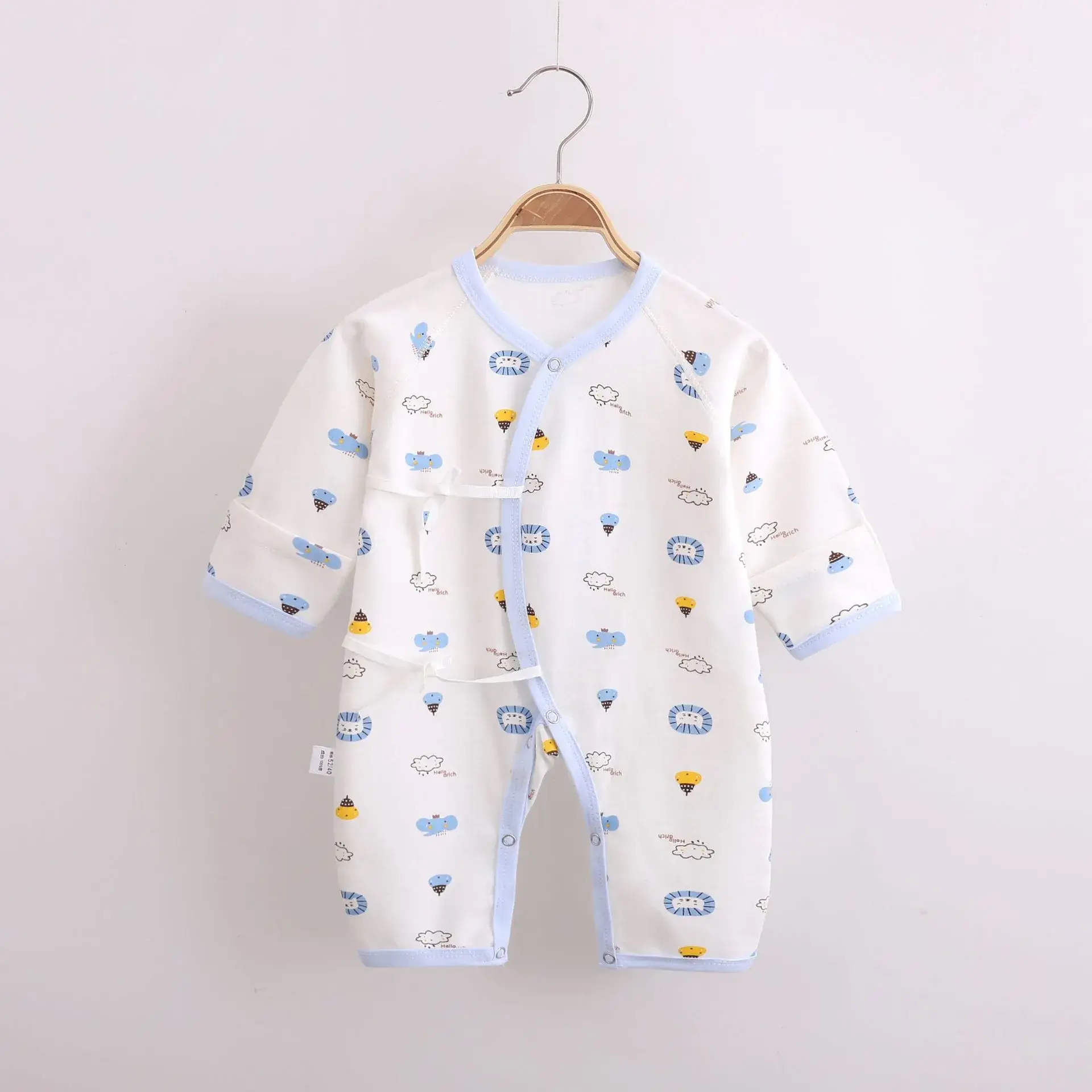 Baby Cotton Heart Print Long Sleeve Romper - Image 12