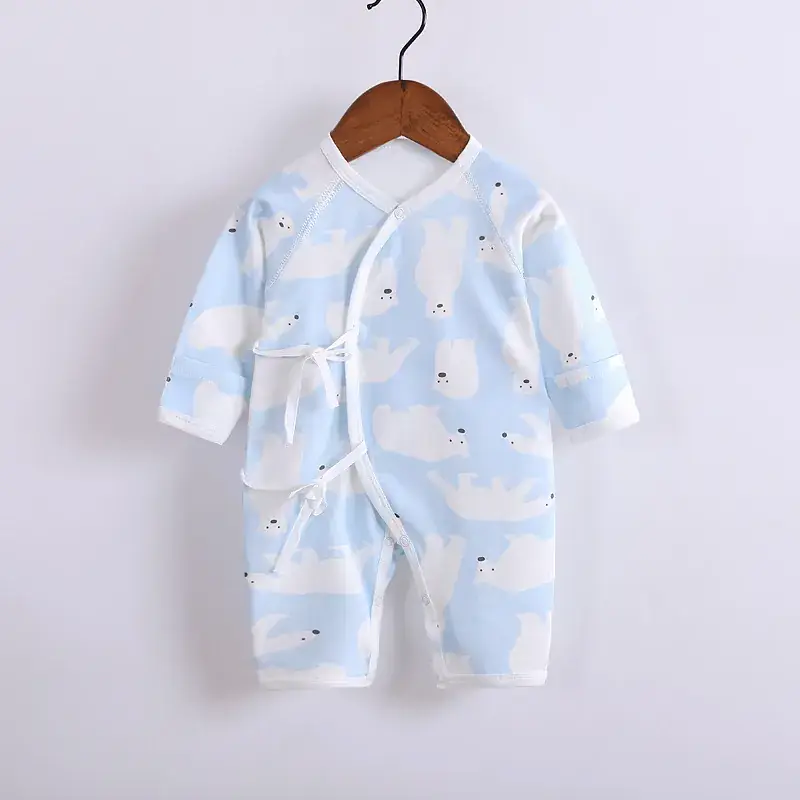 Baby Cotton Heart Print Long Sleeve Romper - Image 6