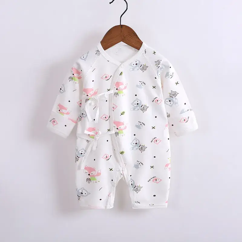 Baby Cotton Heart Print Long Sleeve Romper - Image 9