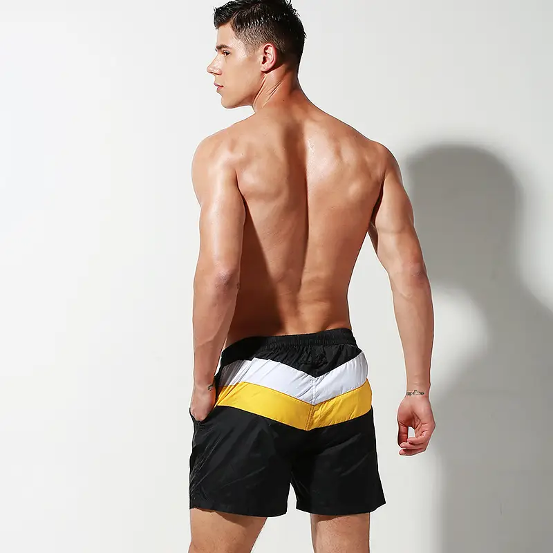 Men's Black 3-Point Quick-Drying Beach Shorts