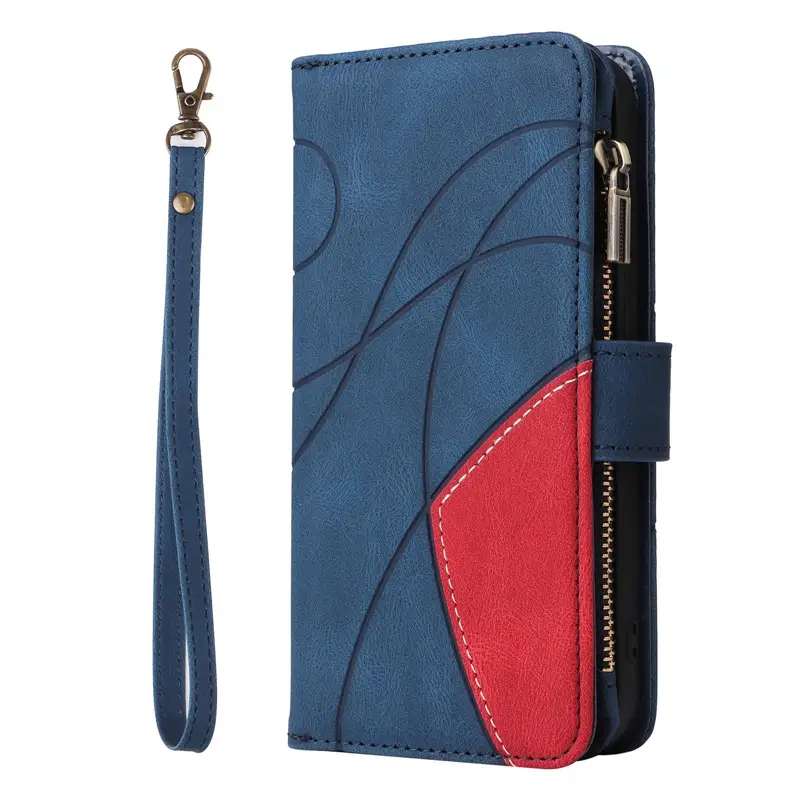 Two-Tone Stitched iPhone Case with 9-Carat Zipper & Card Slots - Image 2