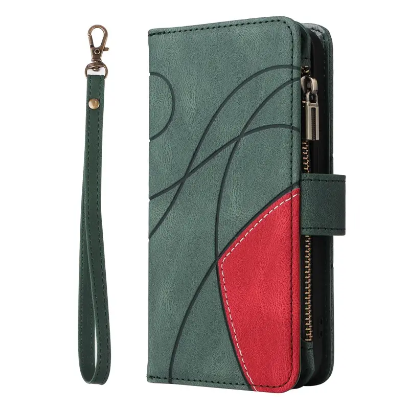 Two-Tone Stitched iPhone Case with 9-Carat Zipper & Card Slots - Image 3
