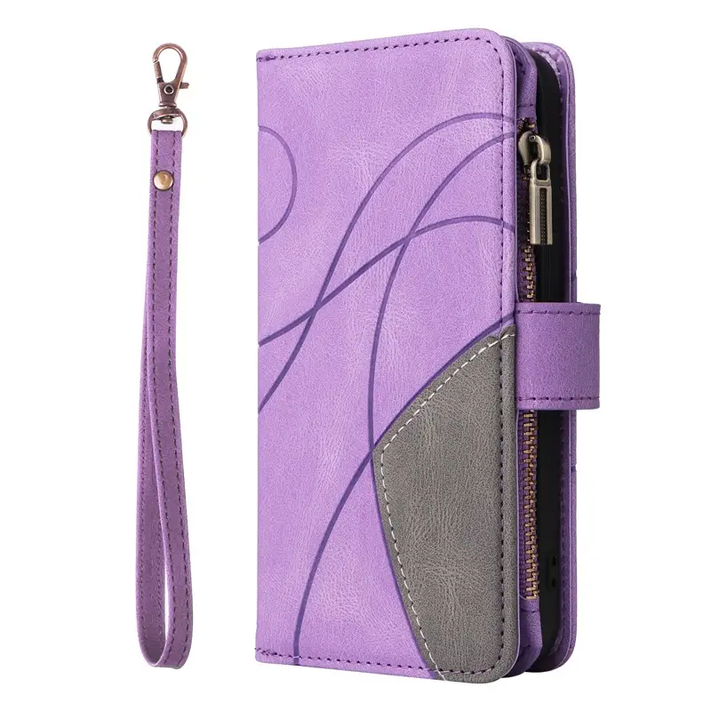 Two-Tone Stitched iPhone Case with 9-Carat Zipper & Card Slots - Image 5
