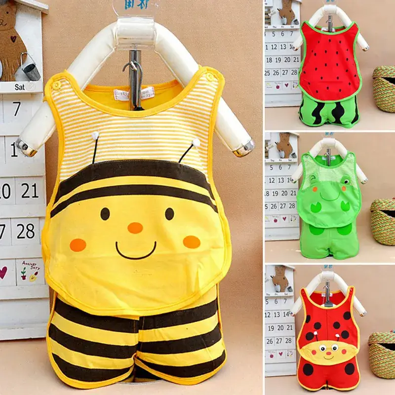 Newborn Baby Vest Shorts Red Green Watermelon Design - Image 6