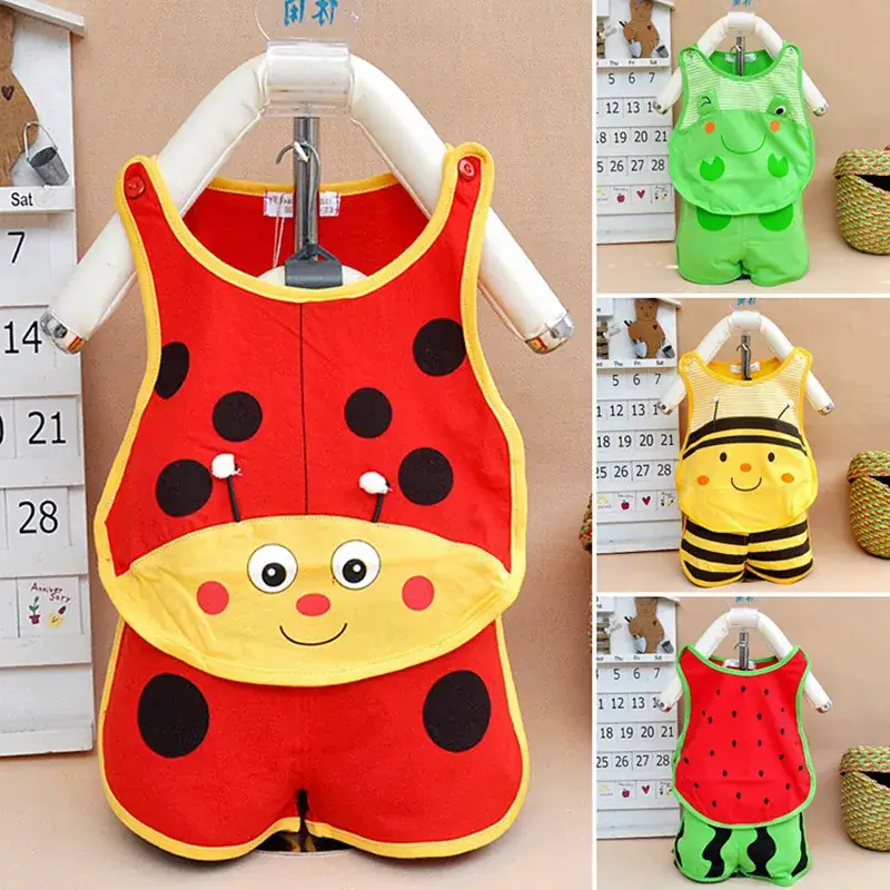 Newborn Baby Vest Shorts Red Green Watermelon Design - Image 7