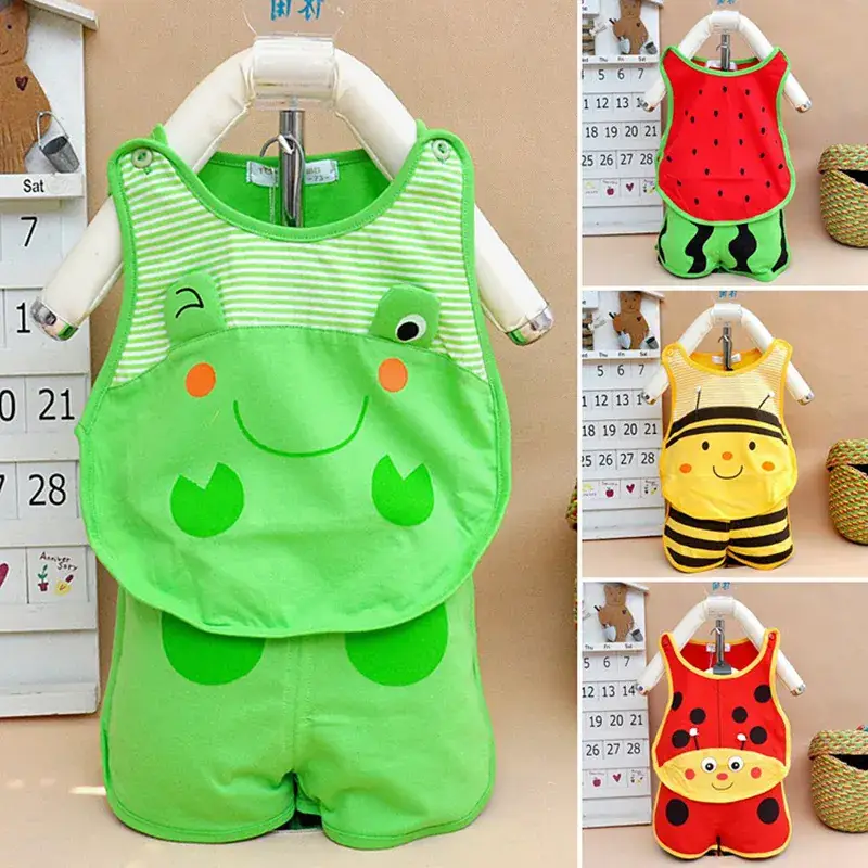 Newborn Baby Vest Shorts Red Green Watermelon Design - Image 8