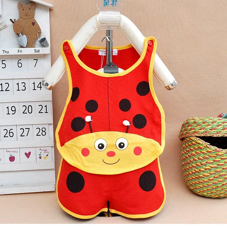Newborn Baby Vest Shorts Red Green Watermelon Design - Image 3