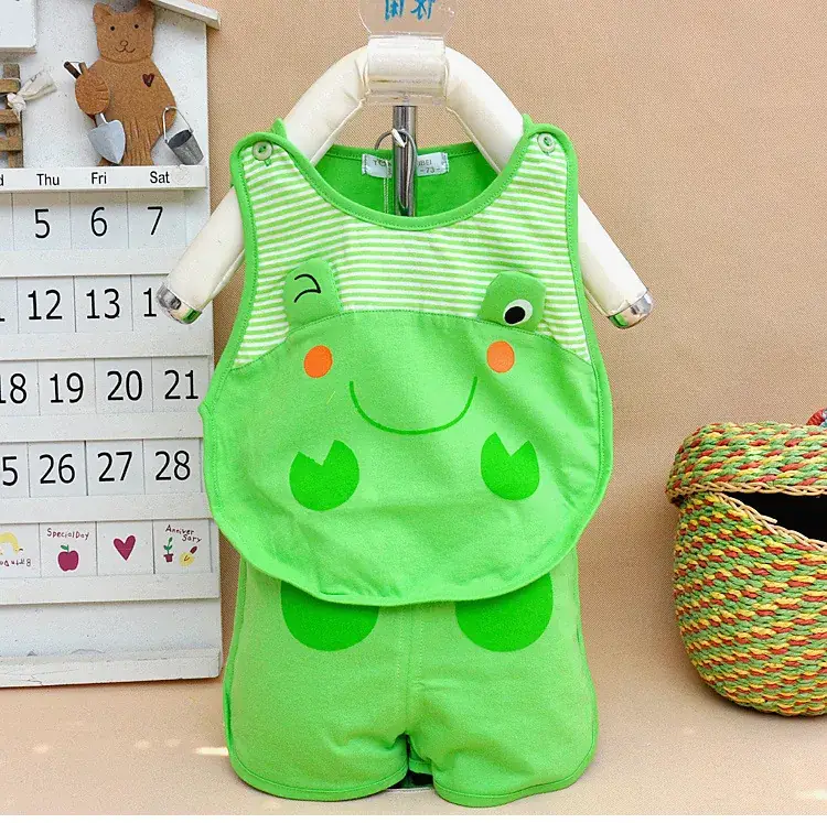 Newborn Baby Vest Shorts Red Green Watermelon Design - Image 4