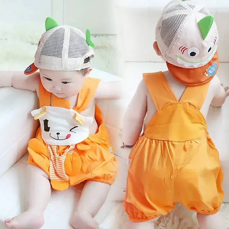 Cute Cartoon Baby's Blue Green Triangle Clothes - Image 9