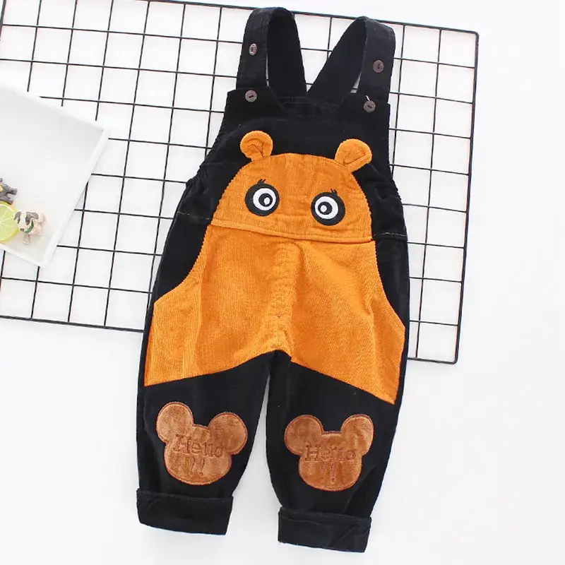 Baby Bear Suspenders Pants Yellow Black One-Piece - Image 4