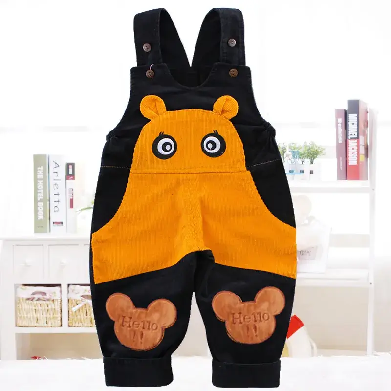 Baby Bear Suspenders Pants Yellow Black One-Piece - Image 2