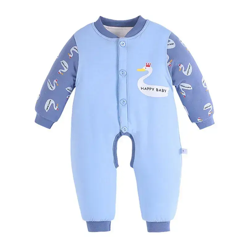 Baby Cotton Outfit Red Striped Warm Climbing Set - Image 13