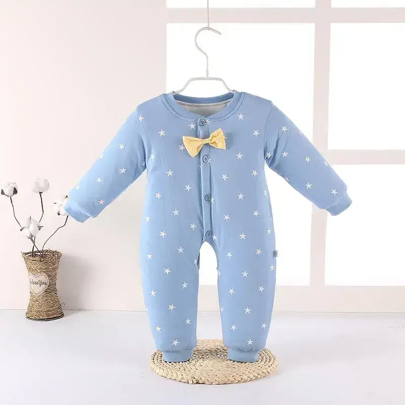 Baby Cotton Outfit Red Striped Warm Climbing Set - Image 8