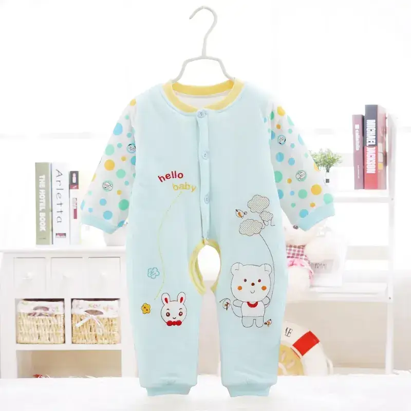 Baby Cotton Outfit Red Striped Warm Climbing Set - Image 7