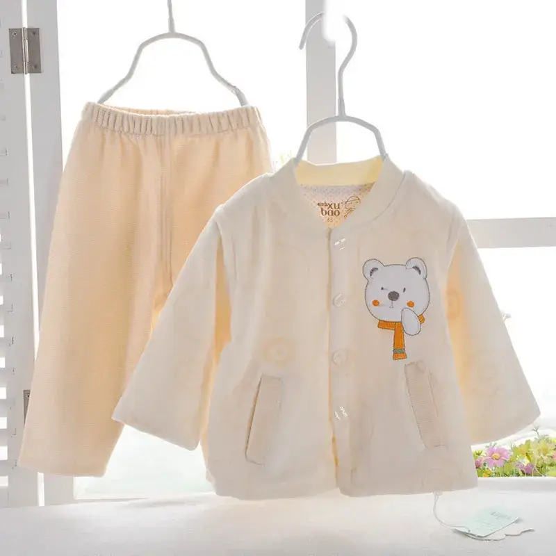 Newborn Baby Suit Velvet Pink Warm Layered Set - Image 7