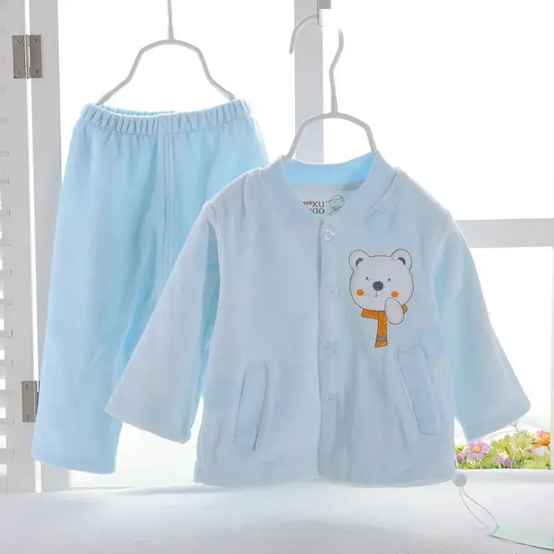 Newborn Baby Suit Velvet Pink Warm Layered Set - Image 8