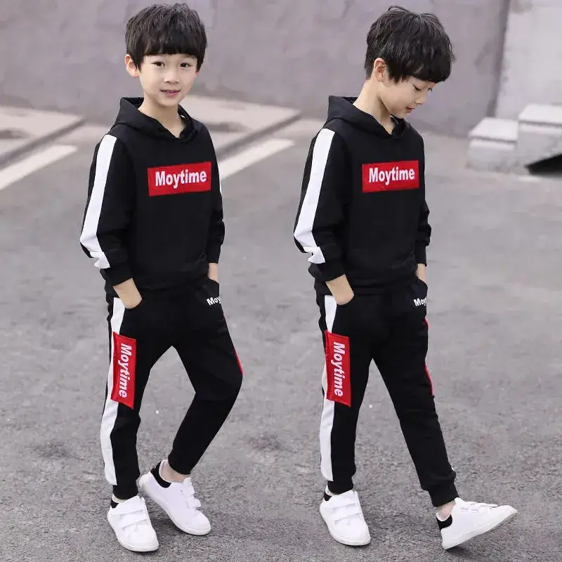 New Korean Style Boys Hoodie Track Suit White Red Medium to XL - Image 6
