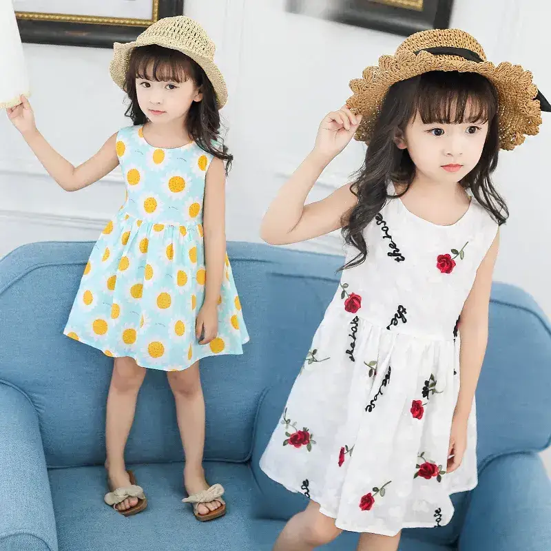 Korean Style Girls Chiffon Dress Summer New