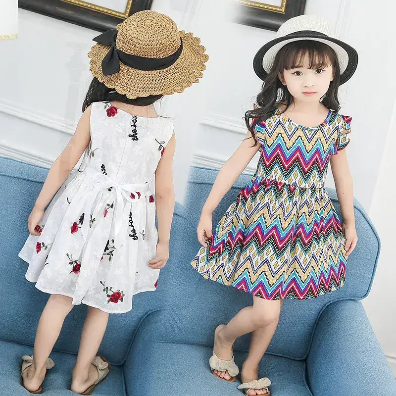 Korean Style Girls Chiffon Dress Summer New