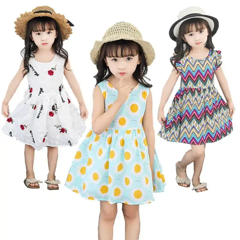 Korean Style Girls Chiffon Dress Summer New