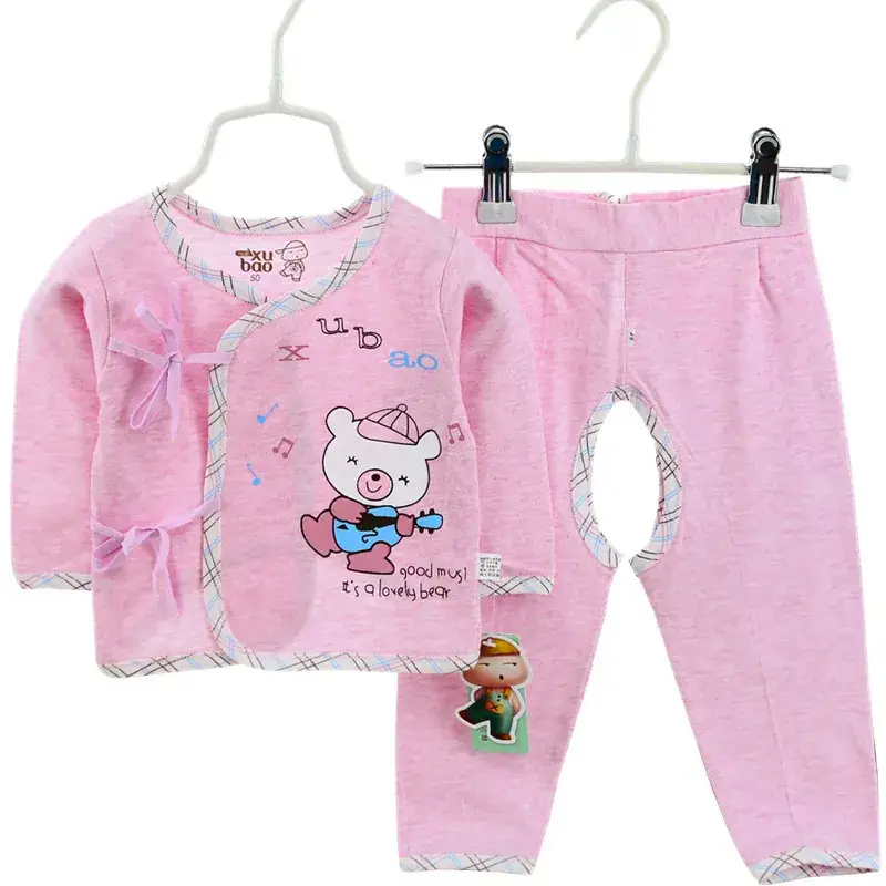Newborn Lace-Up Underwear Suit Pink Heshang - Image 5