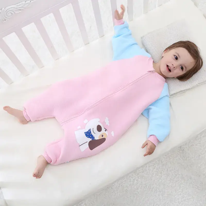 Newborn Quilted Sleeping Bag Pink Blue Split Leg Warm - Image 10